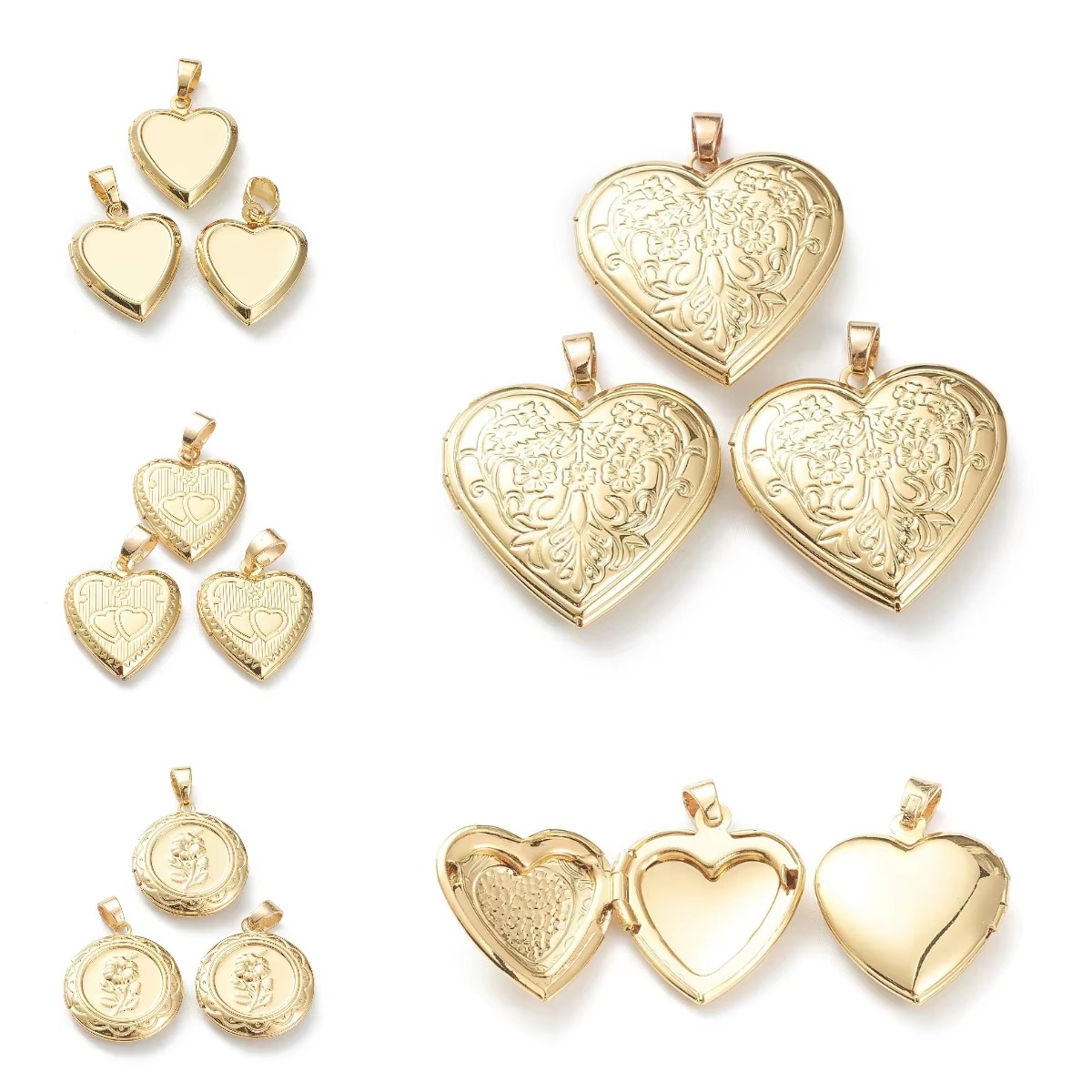 Heart Locket Necklace Photo - 10 Stück Herzförmige Foto-Medaillons, Öffenbare Fotorahmen-Anhänger