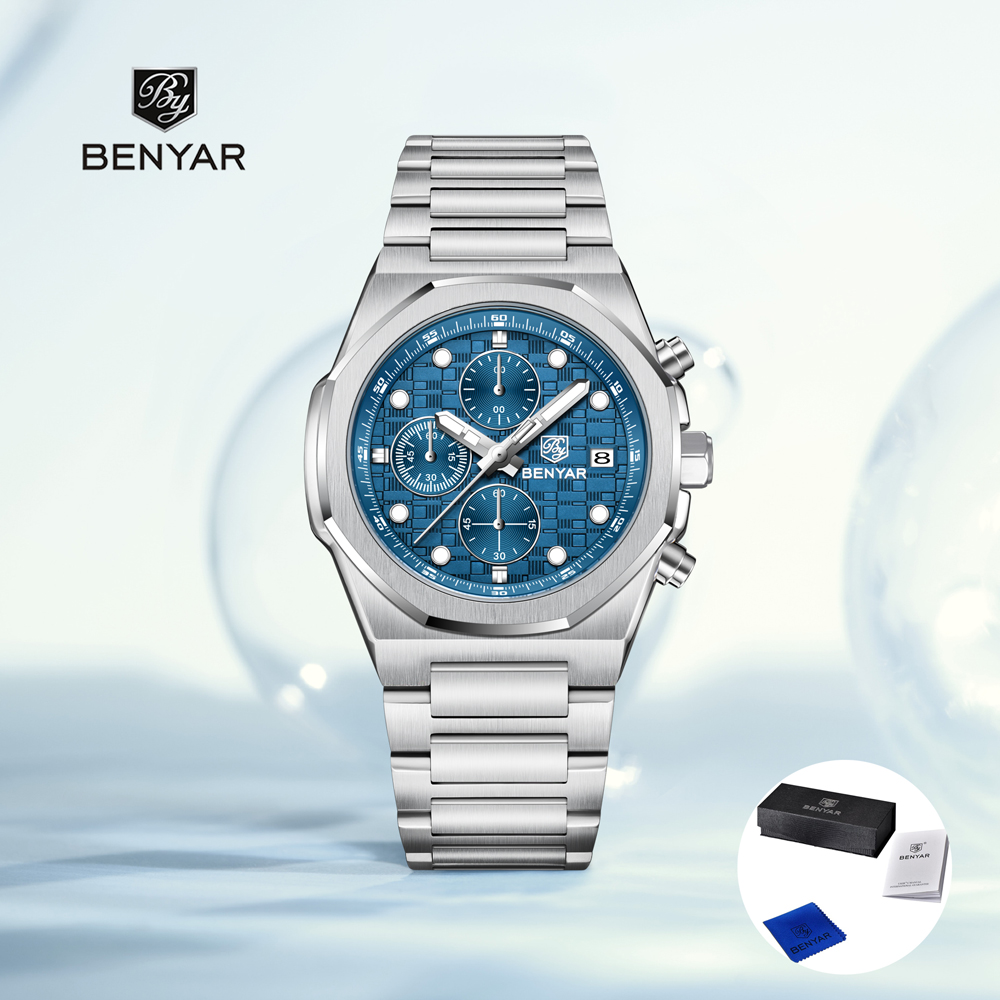 Watch Accessories - 2025, neue BENYAR Herrenuhren, Top-Luxus-Quarz-Armbanduhren, Chronographenuhr