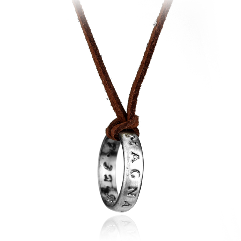 Anime Pendant Necklace - Game Anime Leder-Kettenring-Halskette mit Nathan Drake