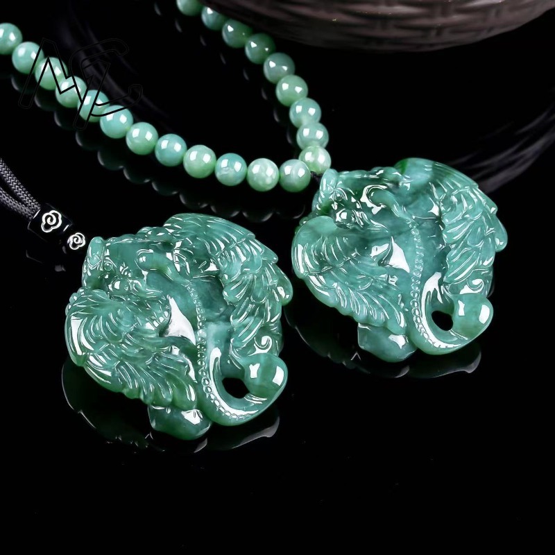 Necklaces - Natürlicher Echter Smaragd Blau Wasserfliegende Apsaras