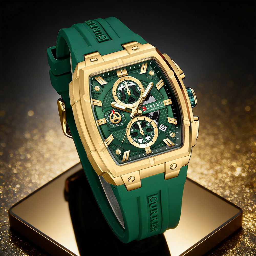 Watch Accessories - CURREN Luxus-Vintage-Uhr für Herren, Sport-Chronograph, Quarz-Armbanduhr