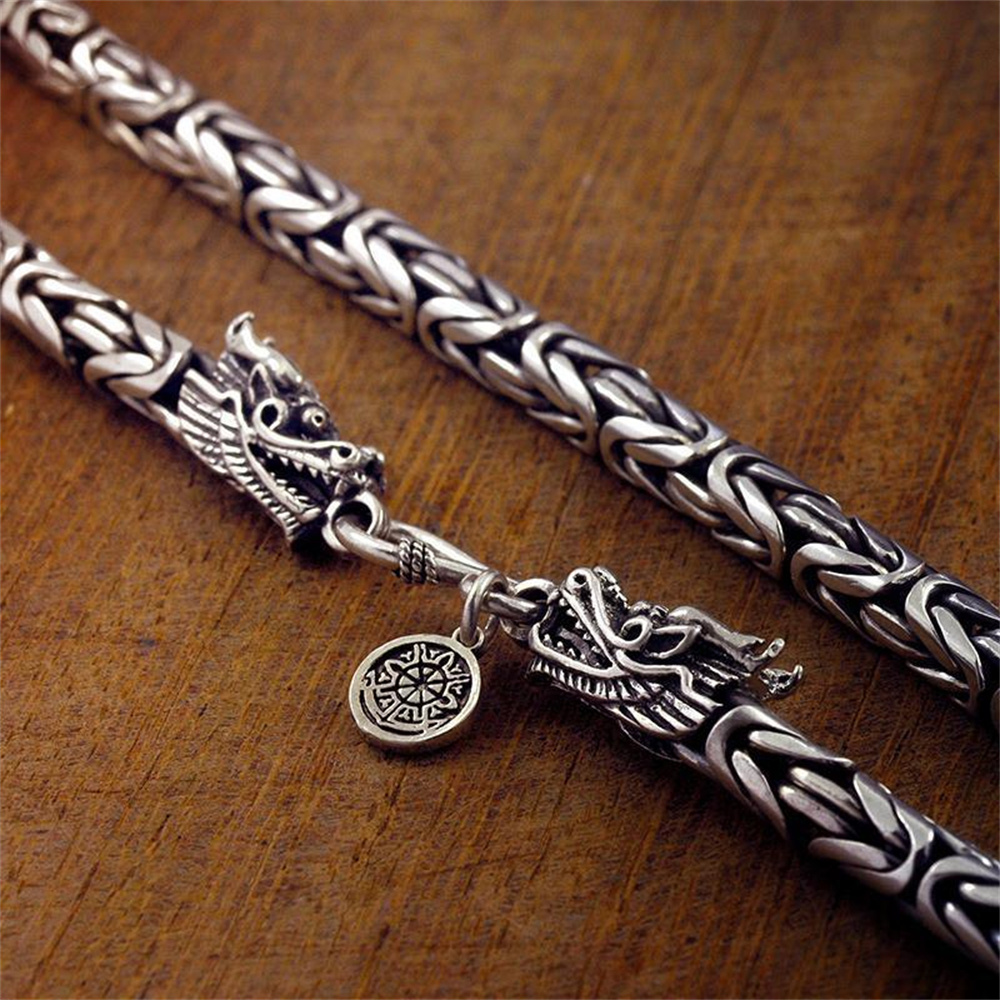 925 Sterling Silver Chain Necklace Men - OUYADI Herren 925 Sterling Silber Vintage