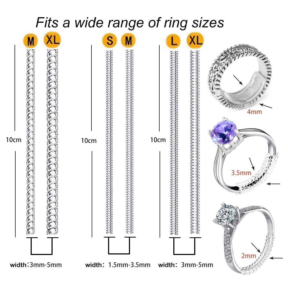 Rings - 6 Stück/Set Transparente Spiralring-Größenversteller mit Federmechanismus