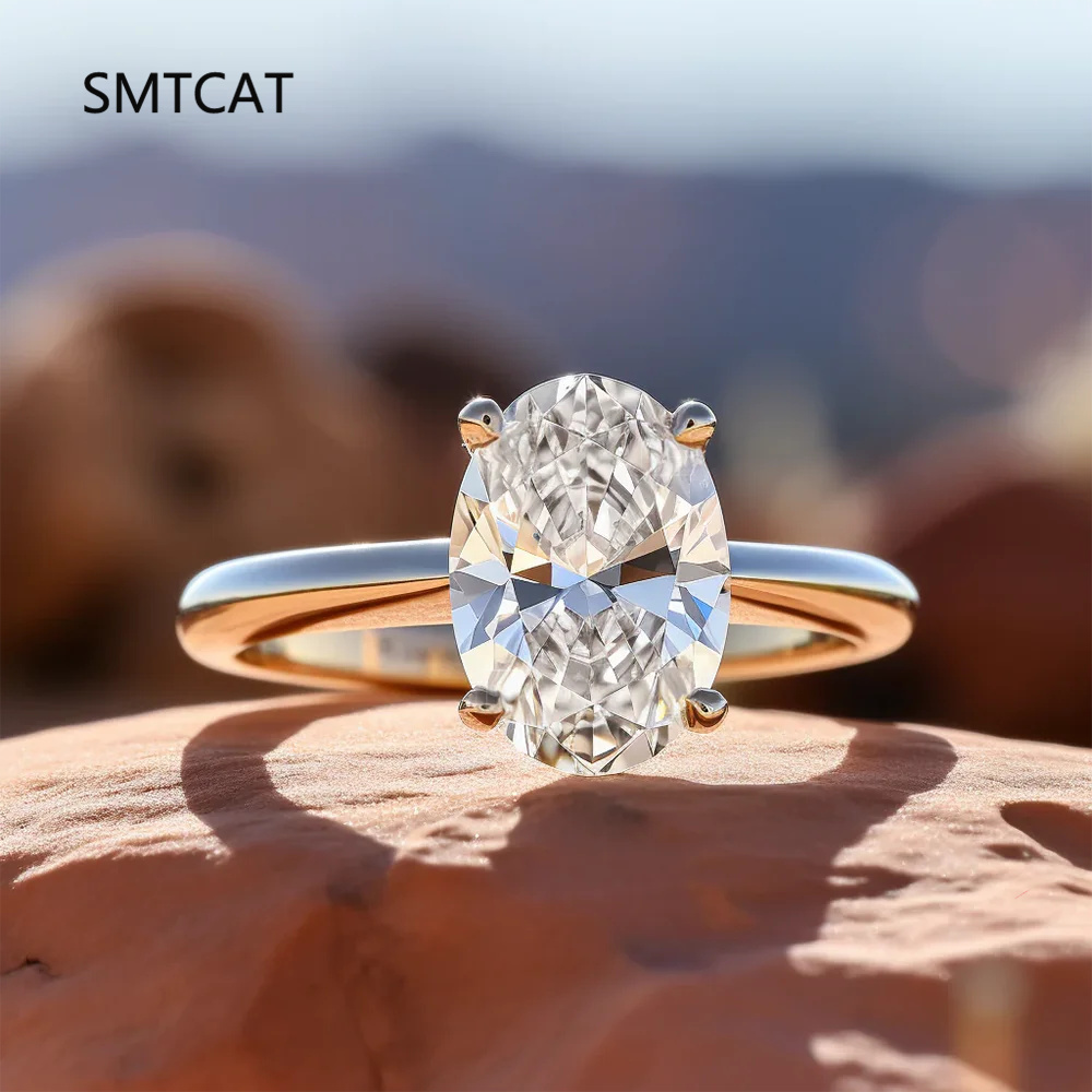Moissanite Engagement Ring 1 Carat - 1/2/3 Karat oval geschliffene Moissanit-Verlobungsringe für