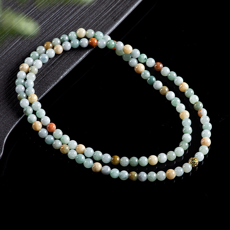 Bracelets - Burmesische Jadeit-Perlen Armband Halskette Echtes Schmuckstück