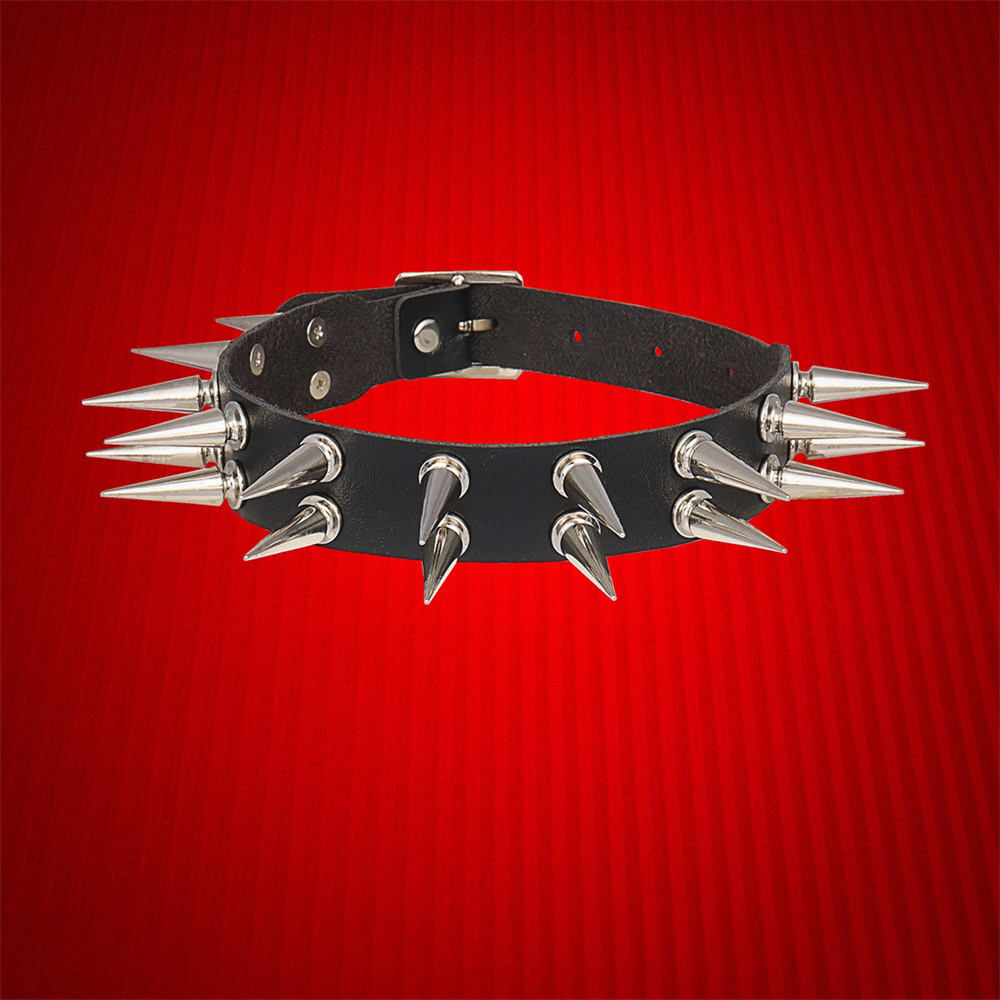 Goth Punk Spike Choker - Lange Spike Choker Kragen Für Frauen