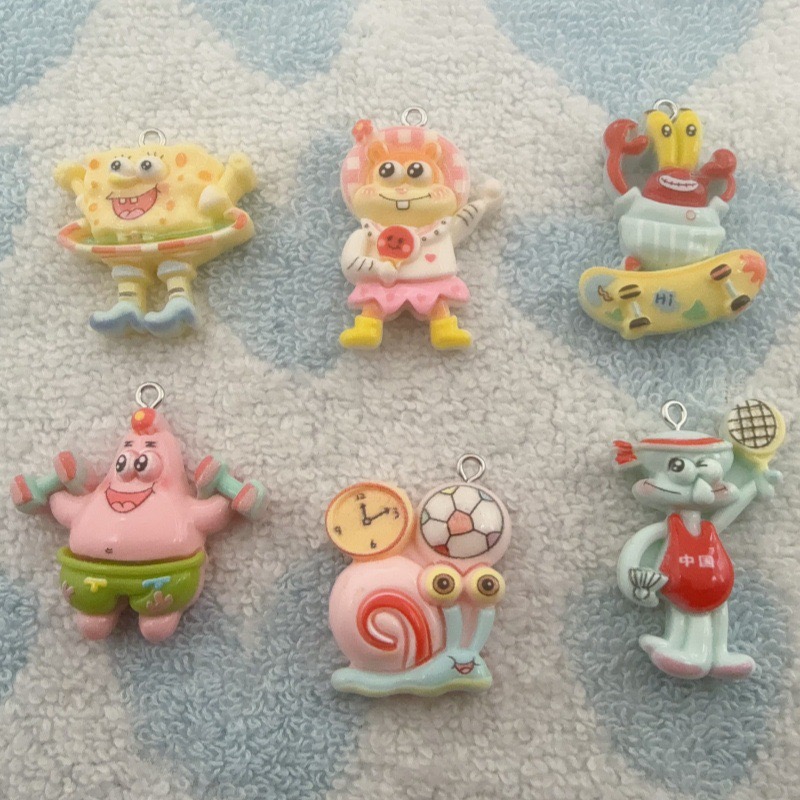 Earrings - 10 Stück Cartoon-Harzanhänger, DIY-Schmuckherstellung, Ohrringe, Schlüsselanhänger-Zubehör