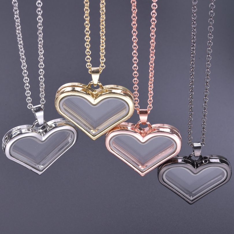 Heart Locket Necklace Photo - 1Pc Y2K Mädchen Süße Liebe Herz