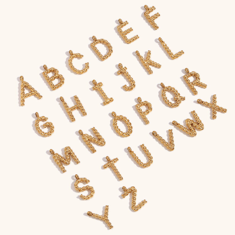 Initial Letter Necklace 18K Gold - Personalisierte 3D-Buchstaben-Halskette, individueller Anfangsbuchstabe, Mini-Anhänger mit