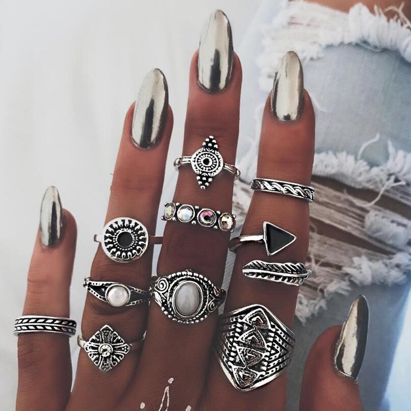 Vintage Punk Knuckle Rings Set - Meyfflin Vintage Knuckle Ring Set für