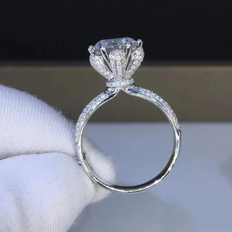 Moissanite Engagement Ring 1 Carat - Morganit-Ring VVS1-Qualität Laborgezüchteter Diamant 1/2/3/5 Karat