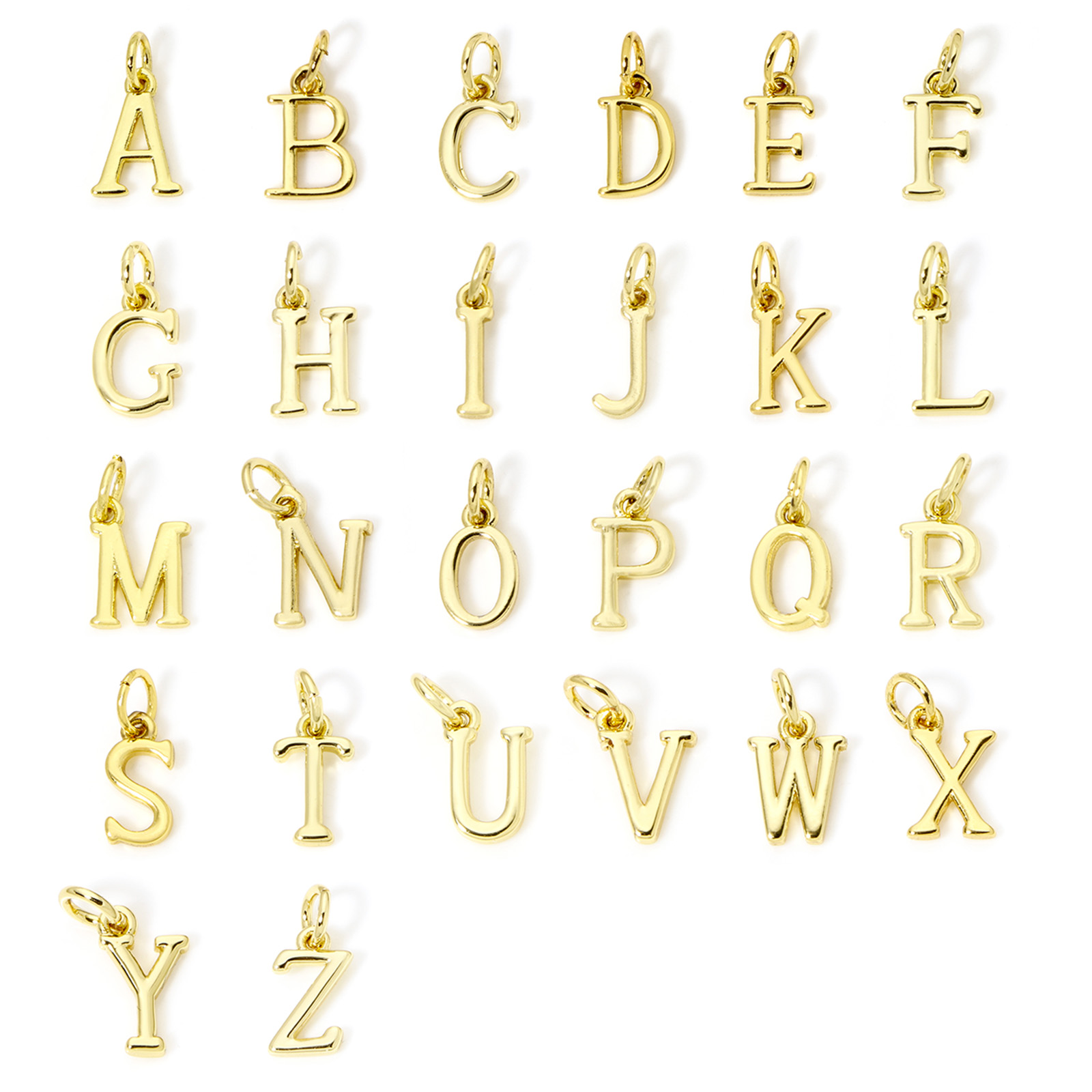 5-teilige Messing-Charms, 18 K – Initial Letter Necklace 18K Gold Bewertung und Preis