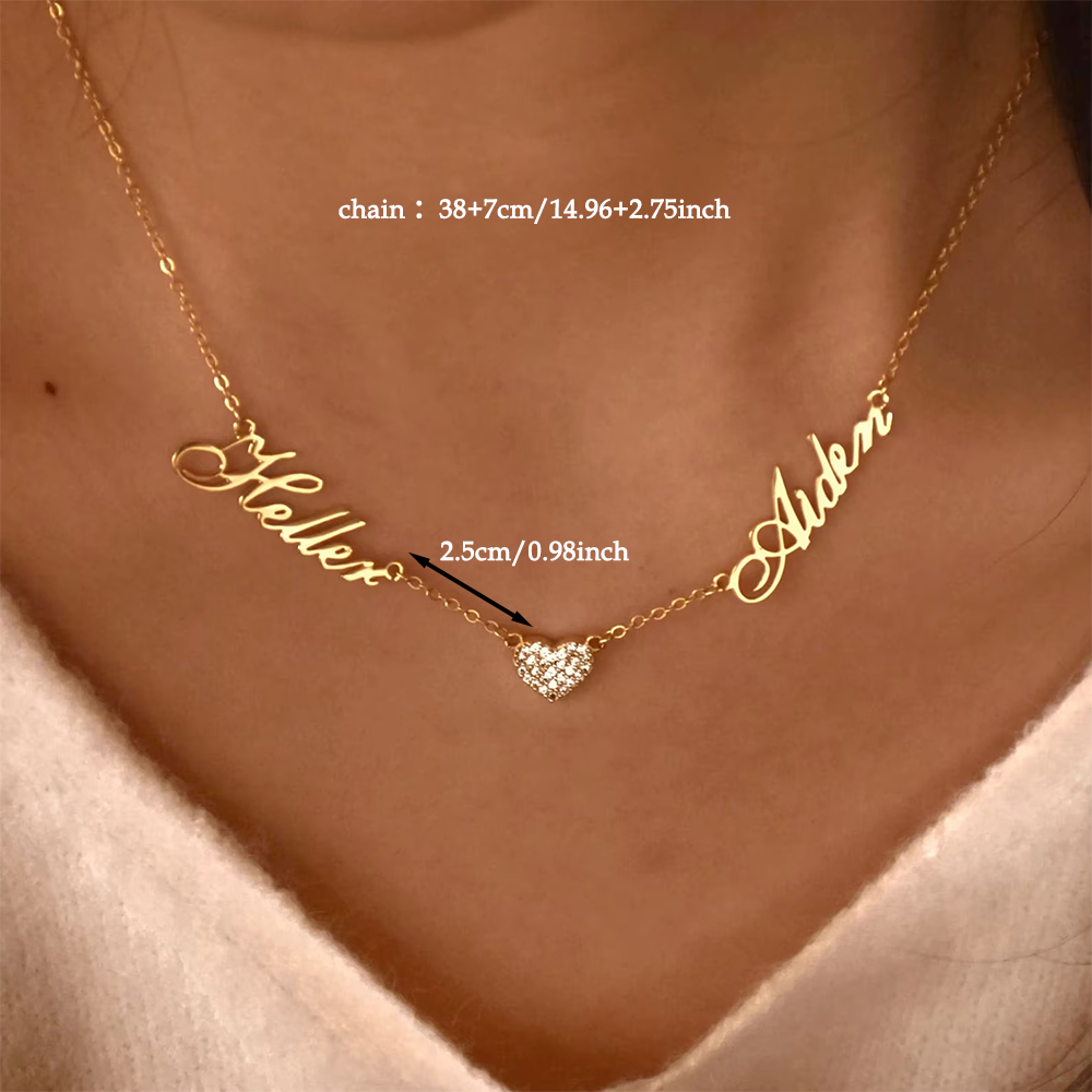 Benutzerdefinierte zwei Namen  – Custom Name Necklace Stainless Steel Bewertung und Preis