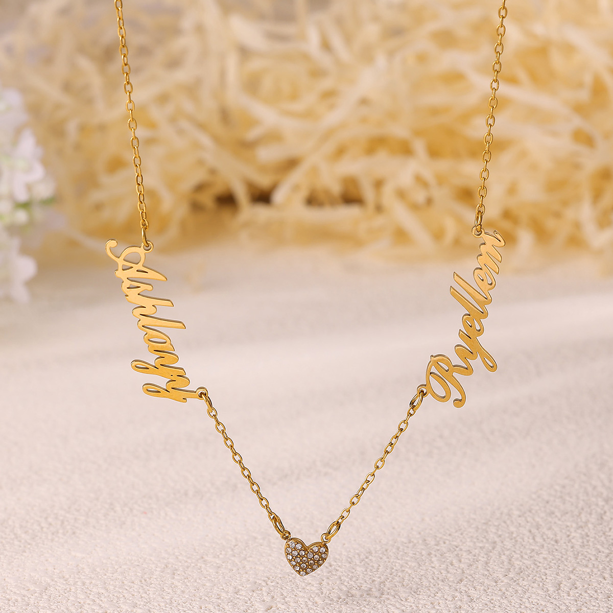 Benutzerdefinierte zwei Namen  – Custom Name Necklace Stainless Steel Bewertung und Preis