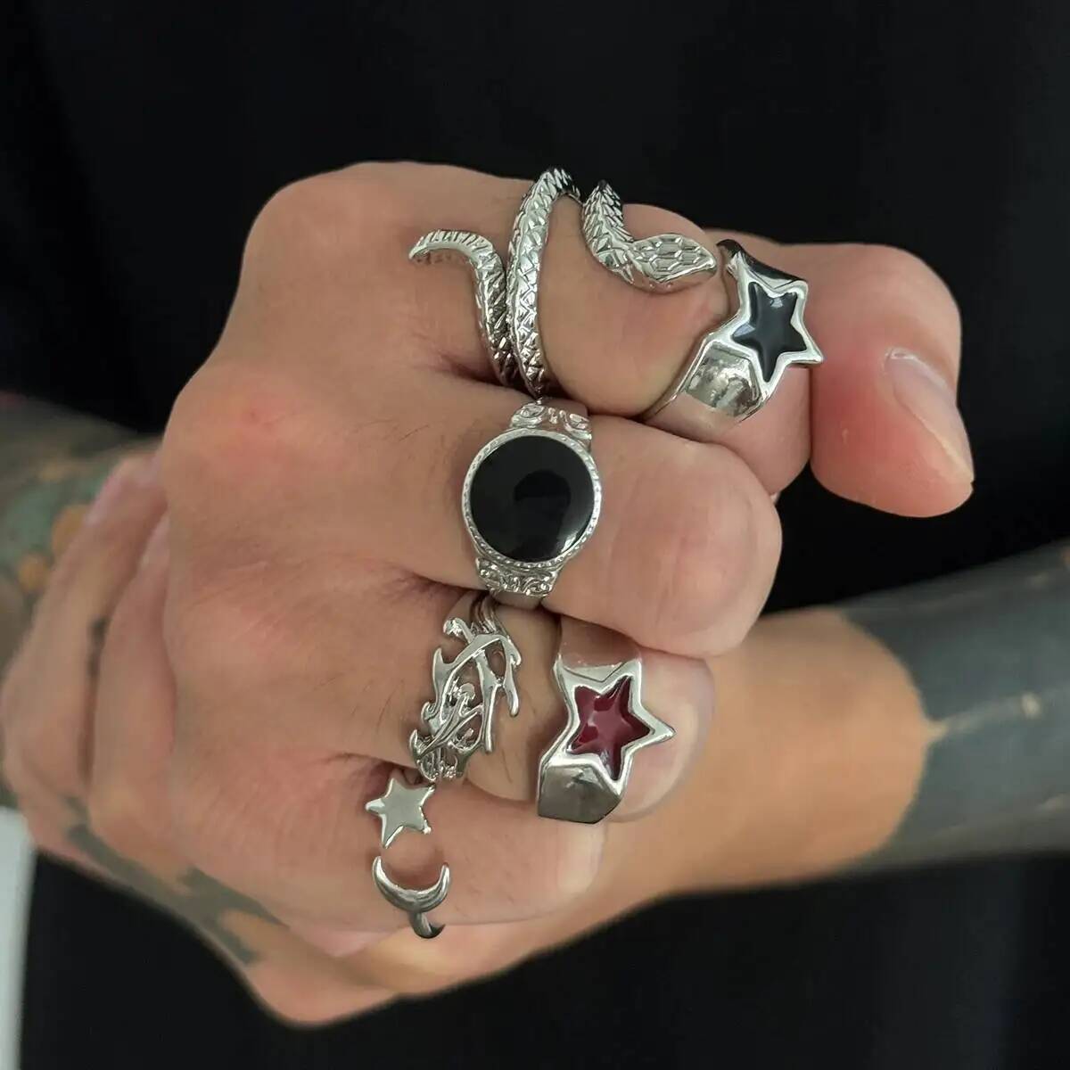KunJoe 6-teiliges neues Goth-S – Vintage Punk Knuckle Rings Set Bewertung und Preis
