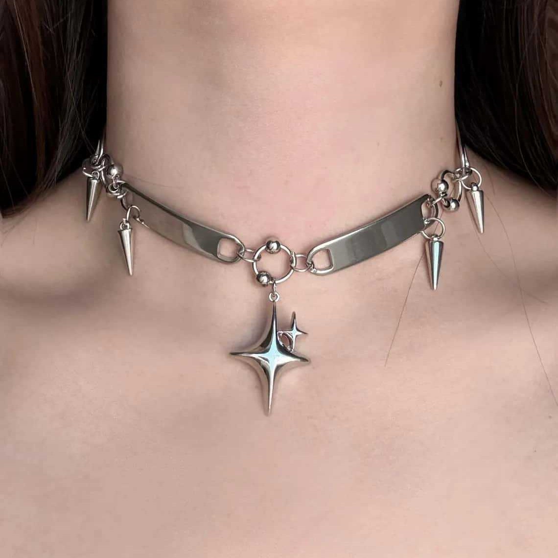 Punk Star Nietenhalskette, Roc – Goth Punk Spike Choker Bewertung und Preis