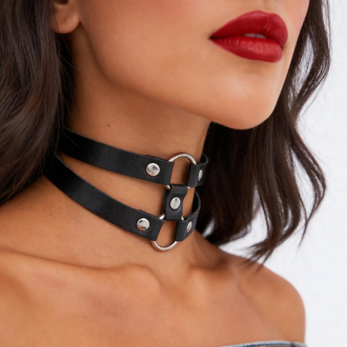 Modischer PU-Leder Spike-Choke – Goth Punk Spike Choker Bewertung und Preis
