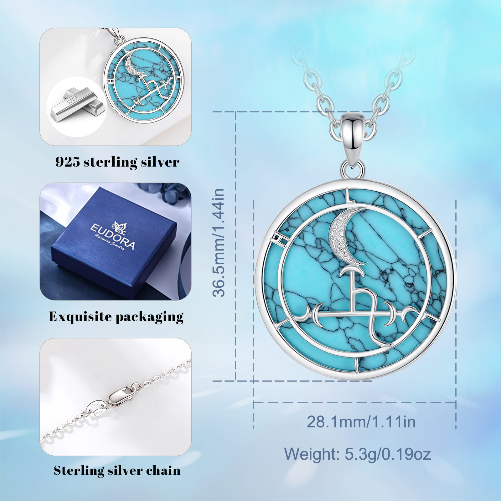 Eudora Sterling Silber Lilith  – 925 Sterling Silver Chain Necklace Men Bewertung und Preis