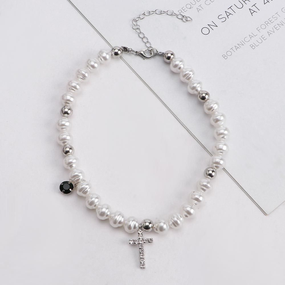 Vintage Anhänger Kristall Kreu – Pearl Choker Necklace Vintage Bewertung und Preis