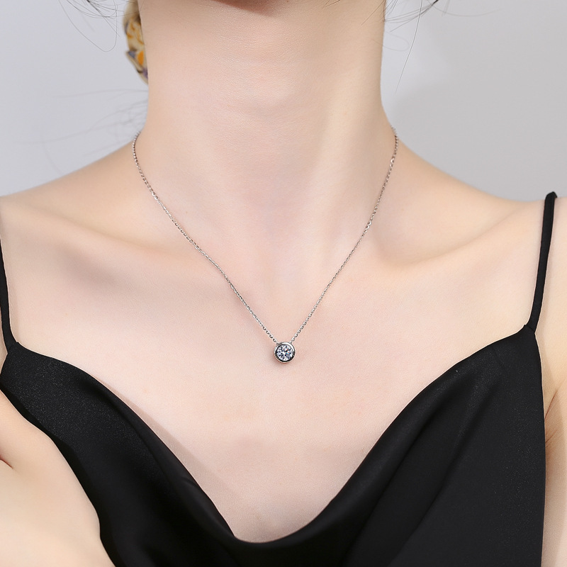1 ct 2 ct 3 ct D VVS1 Lünette  – 925 Sterling Silver Chain Necklace Men Bewertung und Preis