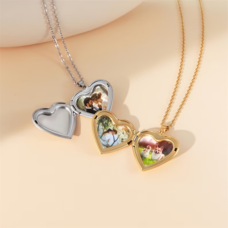 Personalisierte 1/2 Bild Herz  – Heart Locket Necklace Photo Bewertung und Preis