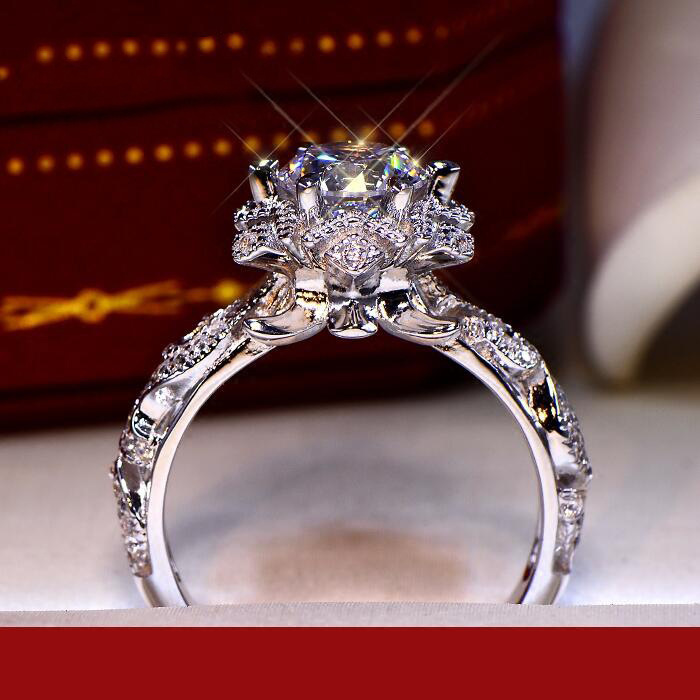 Hohler Blumenstern S925 Sterli – Moissanite Engagement Ring 1 Carat Bewertung und Preis