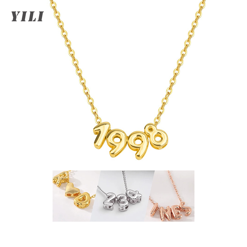 Personalisierte 3D-Buchstaben- – Initial Letter Necklace 18K Gold Bewertung und Preis