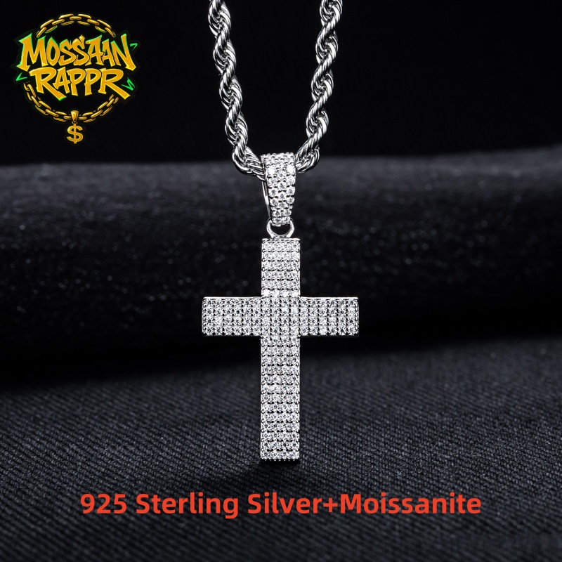 MossanRappr Moissanit Bling Kr – 925 Sterling Silver Chain Necklace Men Bewertung und Preis