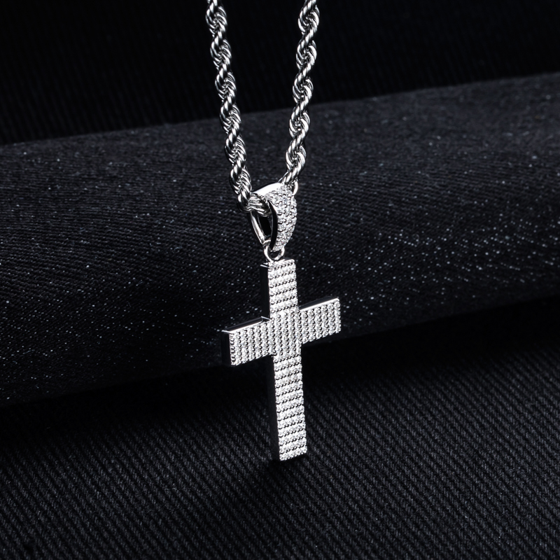 MossanRappr Moissanit Bling Kr – 925 Sterling Silver Chain Necklace Men Bewertung und Preis