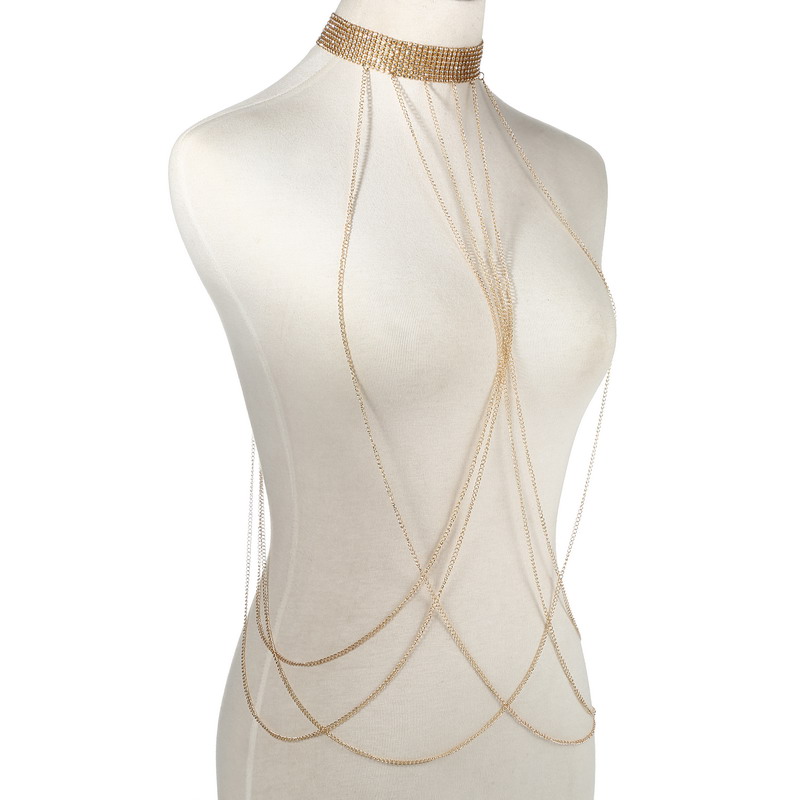 Gold Farbe Körper Kette Frauen – Body Jewelry Bewertung und Preis