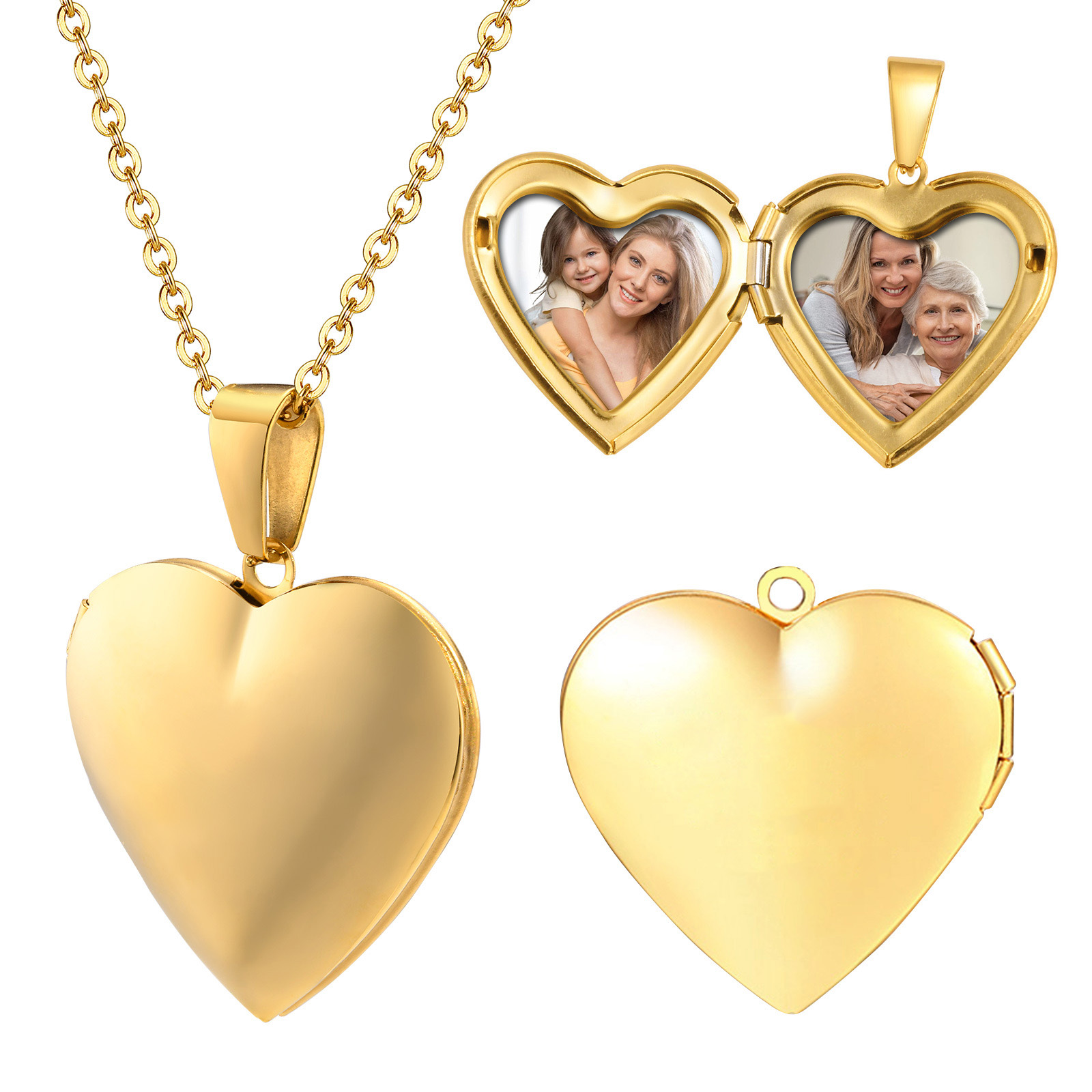 Edelstahl Schmuck Herz Medaill – Heart Locket Necklace Photo Bewertung und Preis