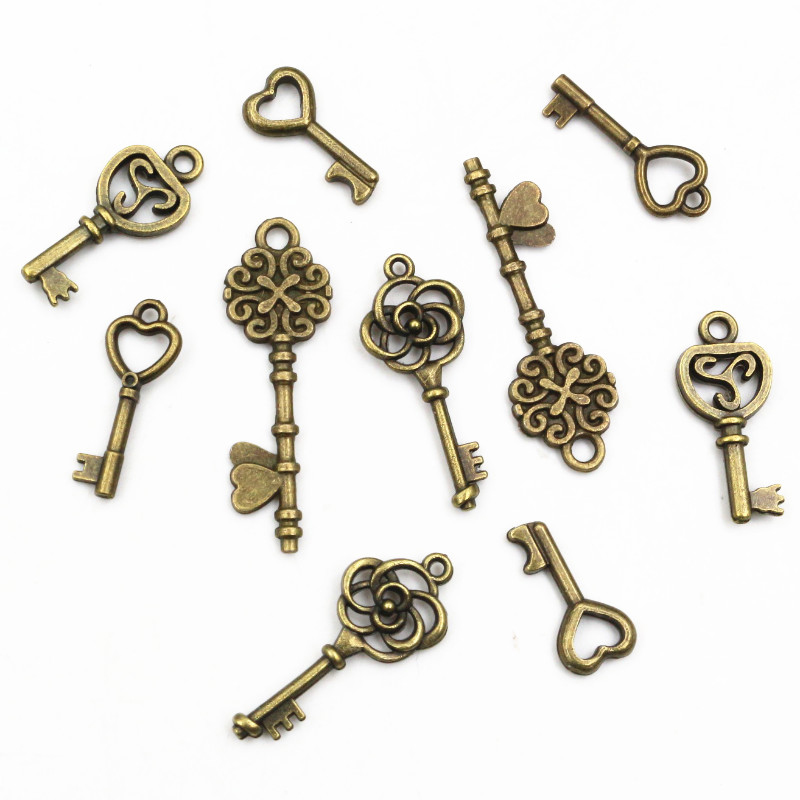 40pcs Schlüssel Charms Anhänge – Heart Locket Necklace Photo Bewertung und Preis