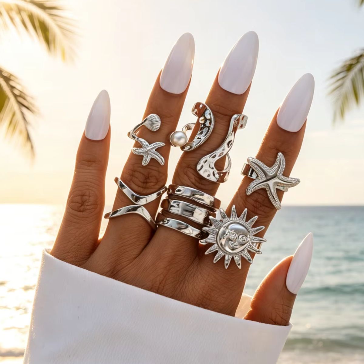 6-teiliges Punk-Seestern-Sonne – Vintage Punk Knuckle Rings Set Bewertung und Preis