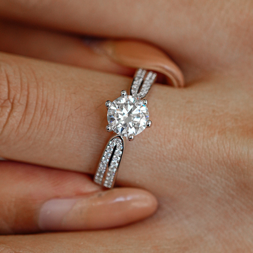 0,5/1/2/3 Karat klassischer Mo – Moissanite Engagement Ring 1 Carat Bewertung und Preis