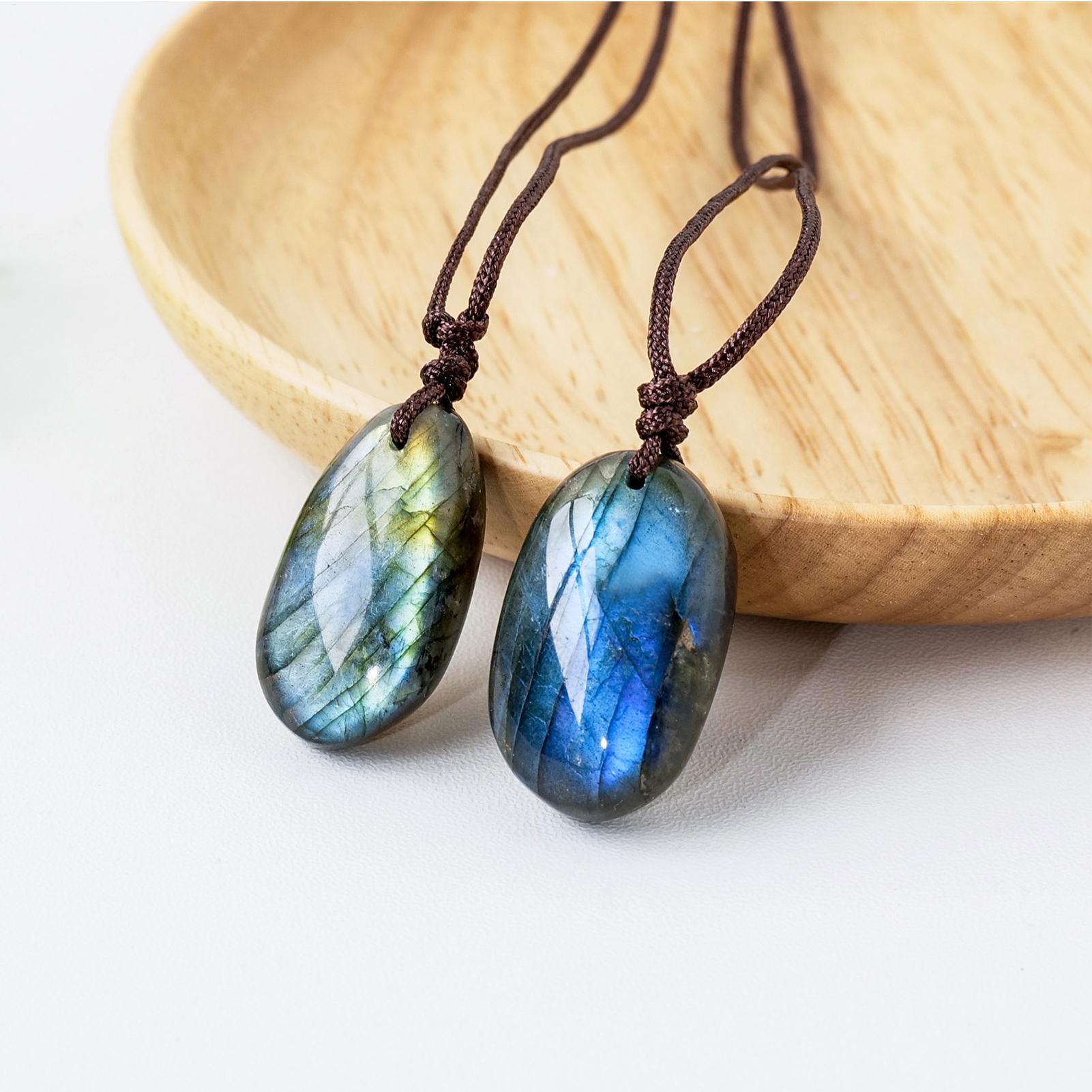 Natürliche Labradorit Anhänger – Crystal Pendant Necklace Natural Stone Bewertung und Preis