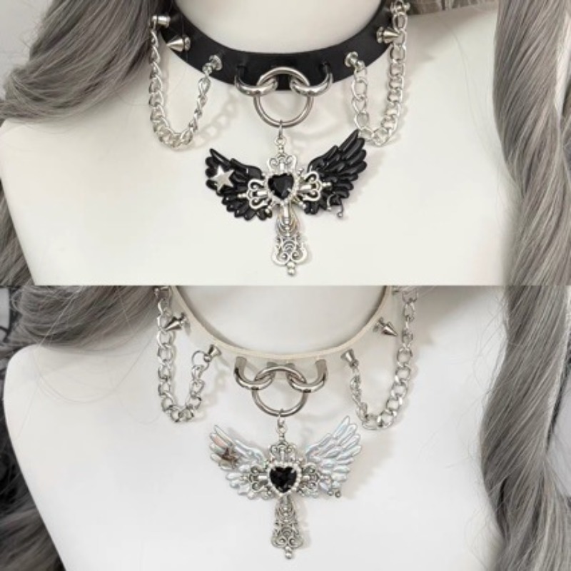 Gotische Subkultur Engelsflüge – Layered Pendant Necklace Aesthetic Bewertung und Preis